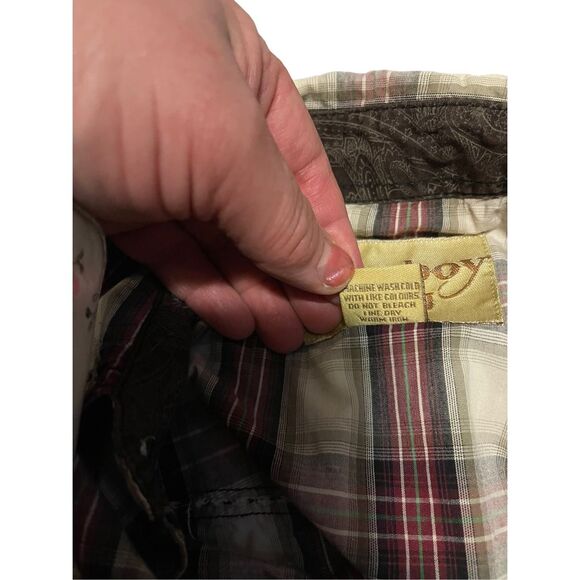 Cowboy Legend Mens Snap Plaid Long Sleeve Cotton Pocket Button Up Shirt Large - Picture 8 of 10